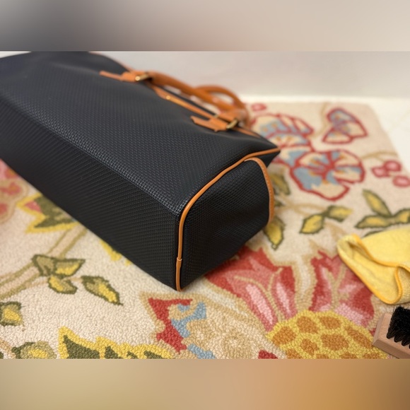 YVES SAINT LAURENT Vintage YSL PVC/Canvas Top Handle Boston Bag - Black/Brown - Picture 10 of 16